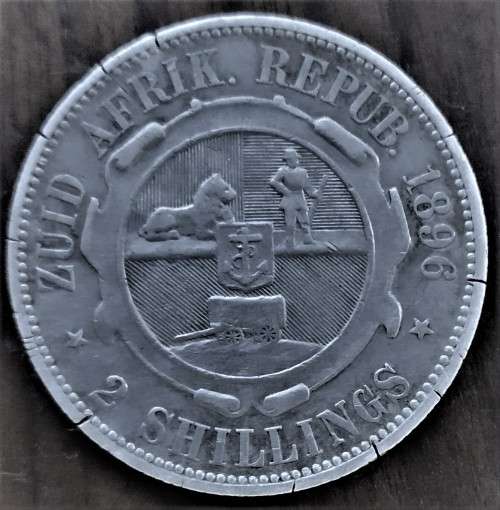 1896 Kruger 2 shillings with pipe EF