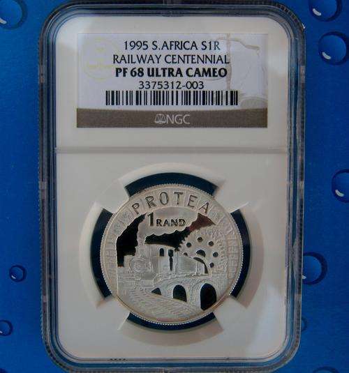 SA Protea Silver R1 Railway 1995 NGC Graded PF68 Ultra Cameo!!!
