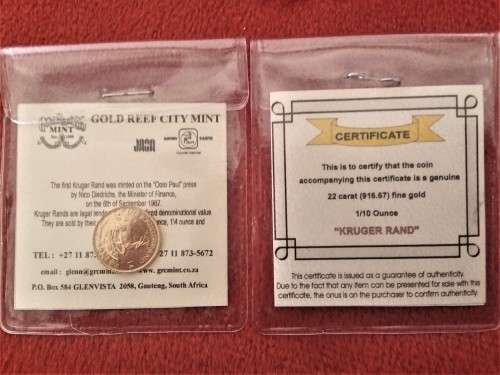 2014 10th ounce Krugerrand for sale