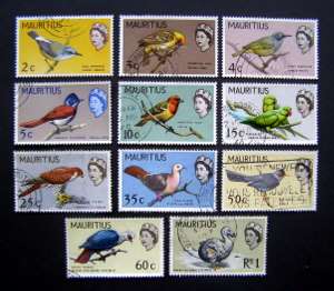 MAURITIUS - Bird Definitives, 1965, + some colour changes