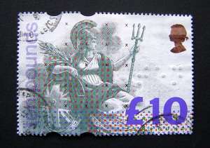 GREAT BRITAIN 10 Pound Stamp, 1993