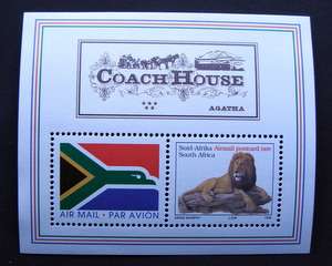 SOUTH AFRICA Mint Miniature Sheet - Coach House 1997
