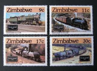 ZIMBABWE Mint Set - Railway Locomotives 1985 //Trains