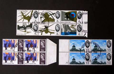 GREAT BRITAIN Set (Blocks) - 25th Anniv. of Battle of Britain (CTO) 1965 //Aircraft