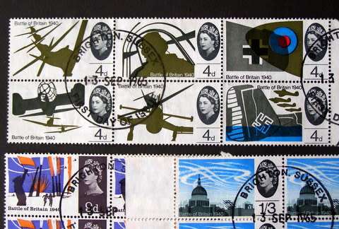 GREAT BRITAIN Set (Blocks) - 25th Anniv. of Battle of Britain (CTO) 1965 //Aircraft