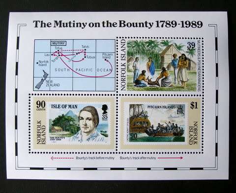 NORFOLK ISLAND Mint Miniature Sheet - Bicentenary of the Mutiny on the Bounty 1989