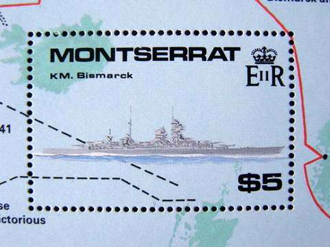 MONTSERRAT Mint Miniature Sheet - WWII Capital Ships 1990