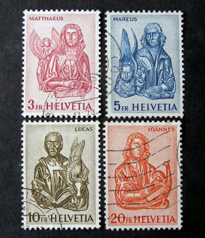 SWITZERLAND Set - Wood Carvings in St. Oswald`s Church 1961