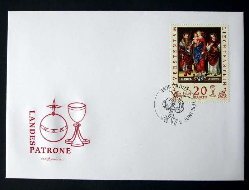 LIECHTENSTEIN Cover - 20f. National Patron Saints 1997