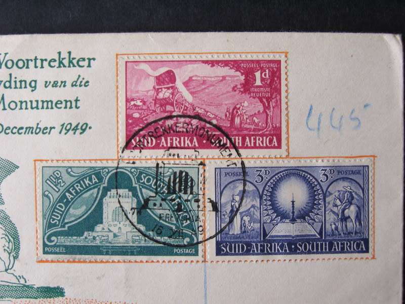 UNION OF SOUTH AFRICA Cover - Inauguration of Voortrekker Monument 1949