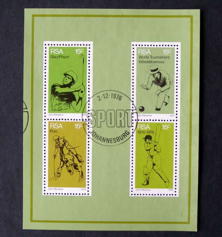 SOUTH AFRICA Miniature Sheet (CTO) - Sports 1976