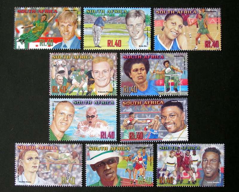 SOUTH AFRICA Mint Set - Sporting Heroes 2001
