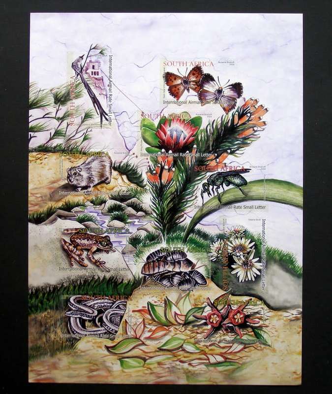 SOUTH AFRICA Mint Set (Self Adhesive) - The Ecology of Table Mountain 2004 //Flowers//Birds//Animals