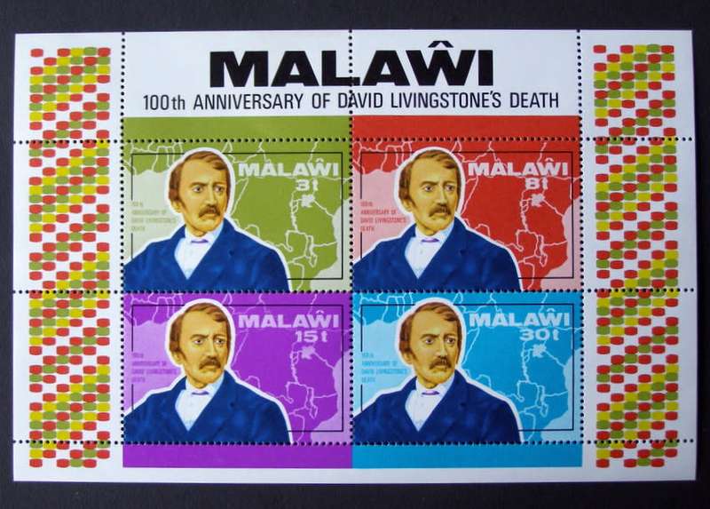 MALAWI Mint Miniature Sheet - Death Centenary of David Livingstone 1973
