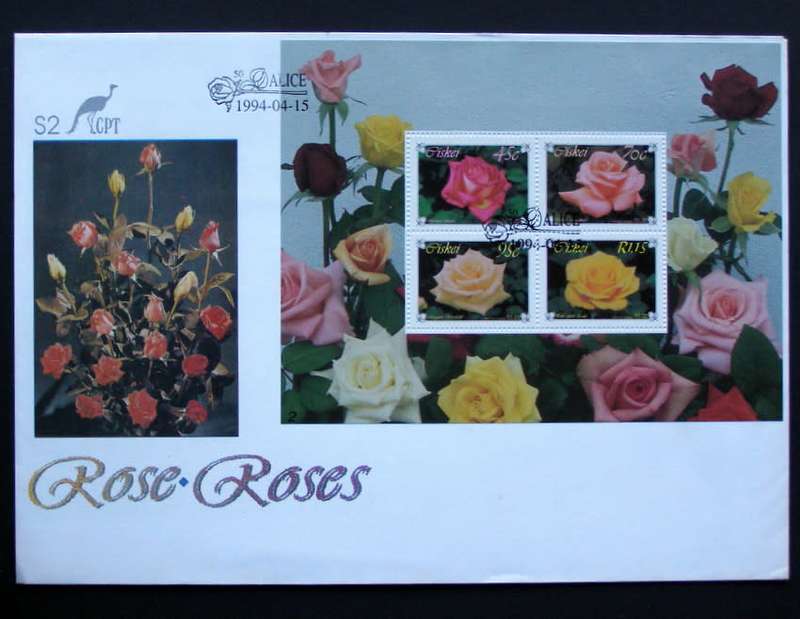 CISKEI Cover - Hybrid Roses Miniature Sheet 1994 //Flowers