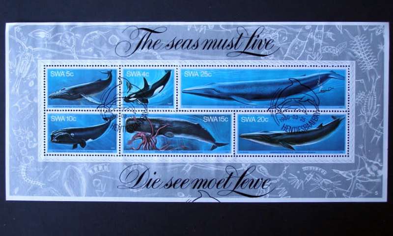 SWA Miniature Sheet (CTO) - Whales 1980