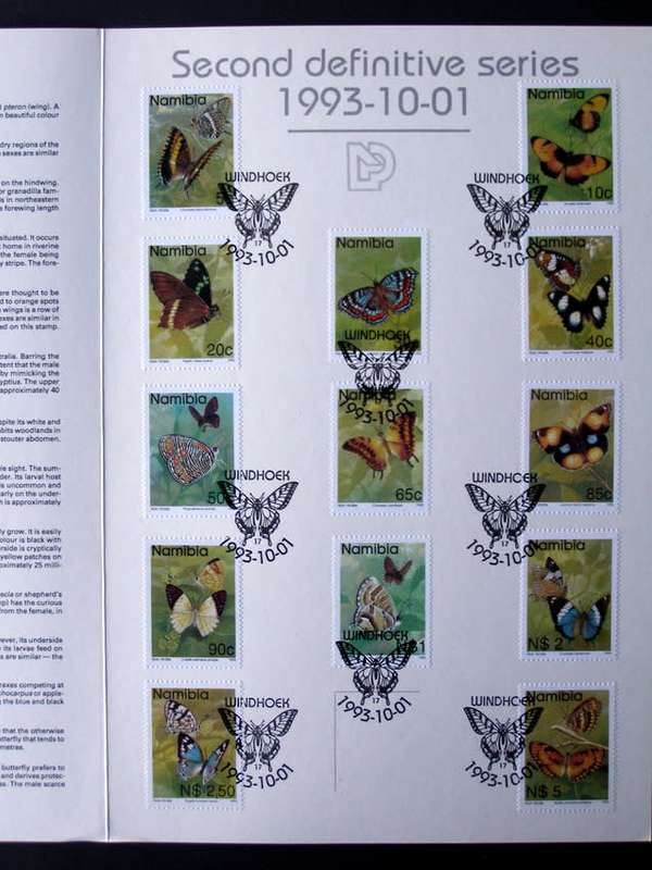 NAMIBIA First Day Folder - Butterflies 1993