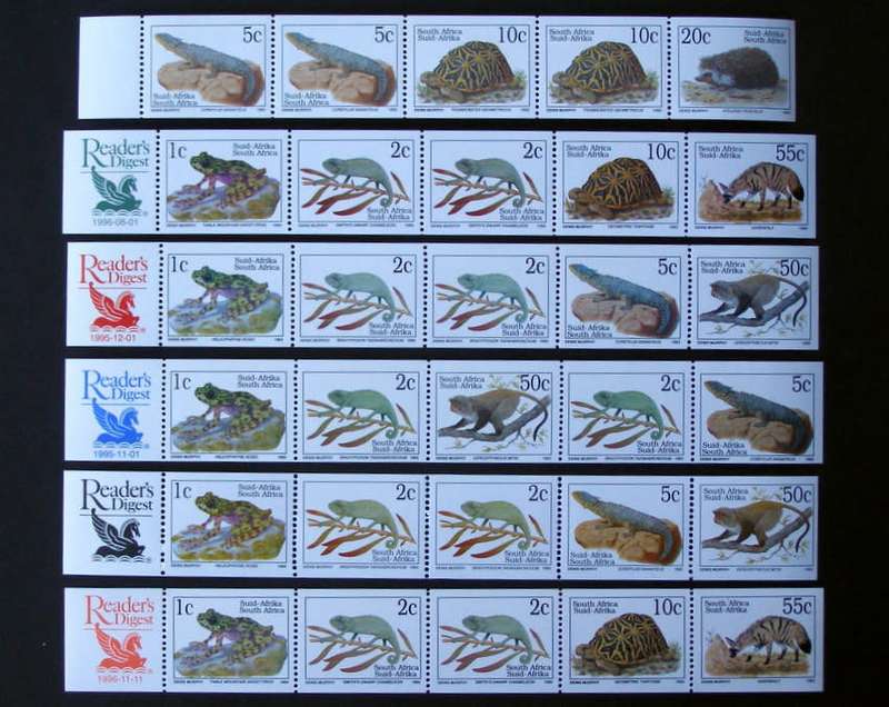 SOUTH AFRICA Mint Reader`s Digest Strips - Sixth Definitive - Animals 1994-96