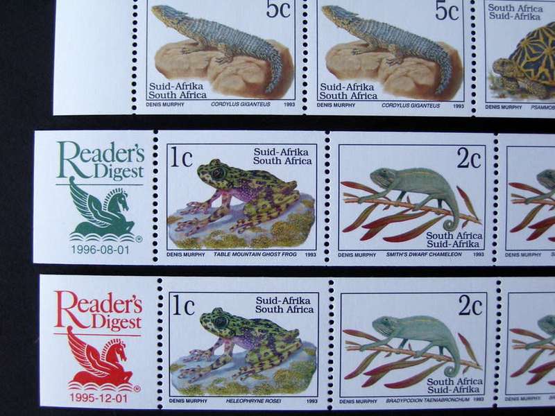 SOUTH AFRICA Mint Reader`s Digest Strips - Sixth Definitive - Animals 1994-96