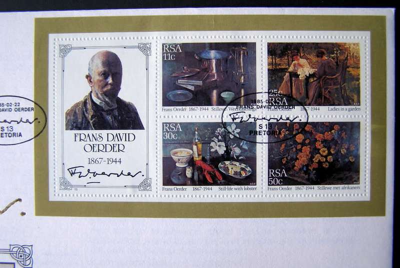 SOUTH AFRICA Cover - Frans Oerder Paintings Miniature Sheet 1985
