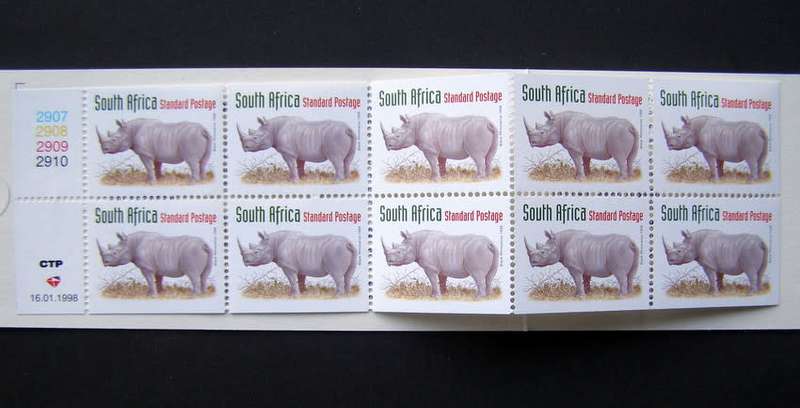 SOUTH AFRICA Mint Booklet - 6th Definitive Redrawn Rhino 1998