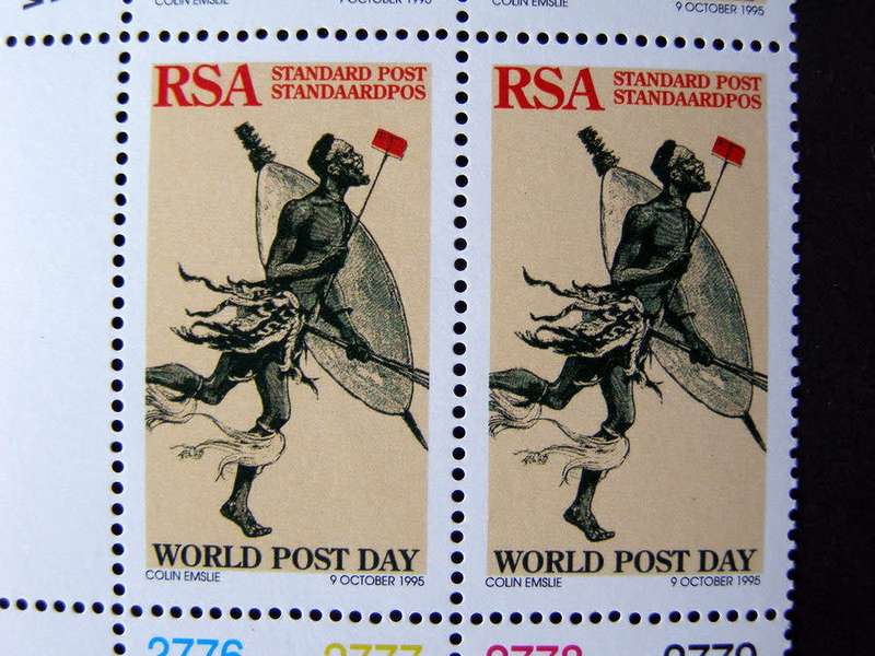 SOUTH AFRICA Mint Control Block - World Post Day 1995