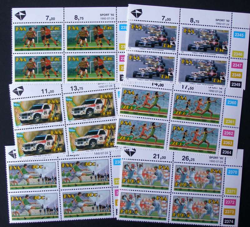 SOUTH AFRICA Mint Control Block Set - Sport 1992
