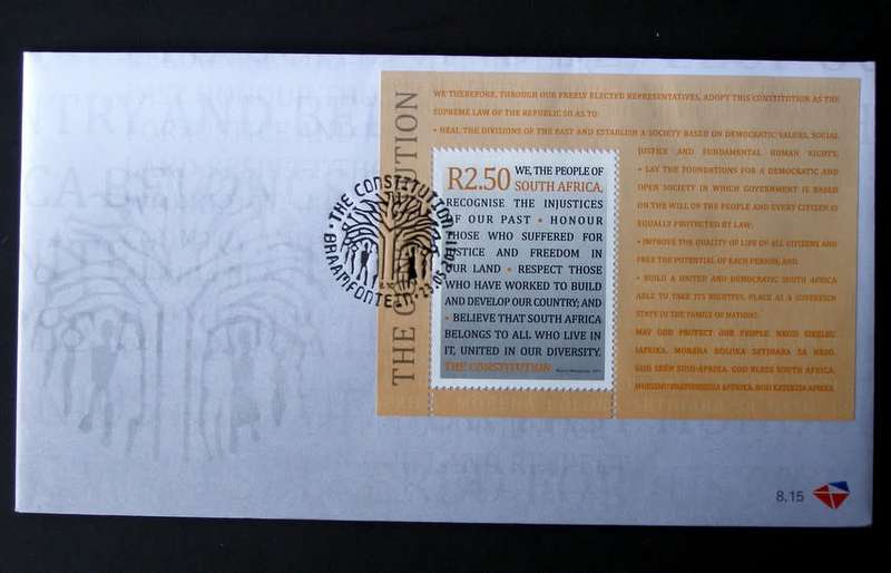 SOUTH AFRICA Cover - The Constitution Miniature Sheet 2011