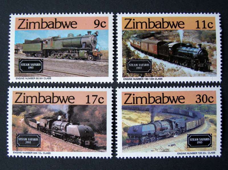 ZIMBABWE Mint Set - Railway Locomotives 1985 //Trains