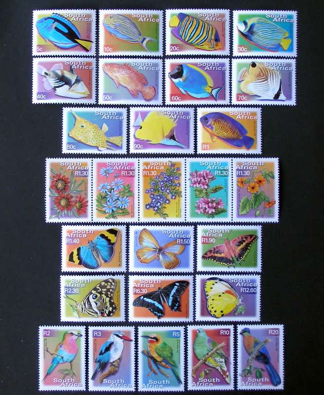 SOUTH AFRICA Mint Set - 7th Definitive: Colourful S. Africa 2000 //Birds//Fish//Flowers//Butterflies