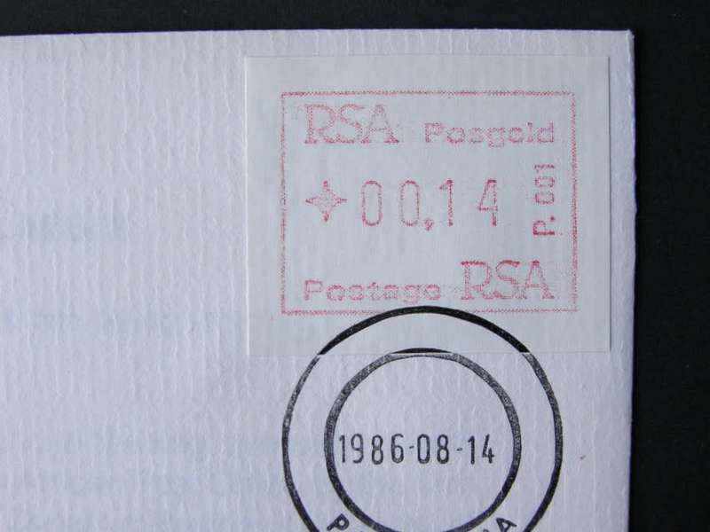 SOUTH AFRICA Cover - Frama Label 1986