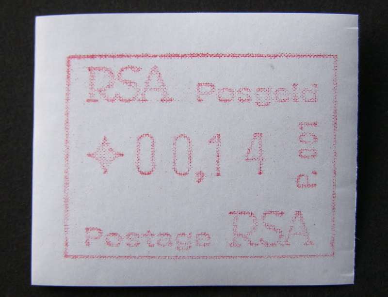 SOUTH AFRICA Mint Frama Label 1986