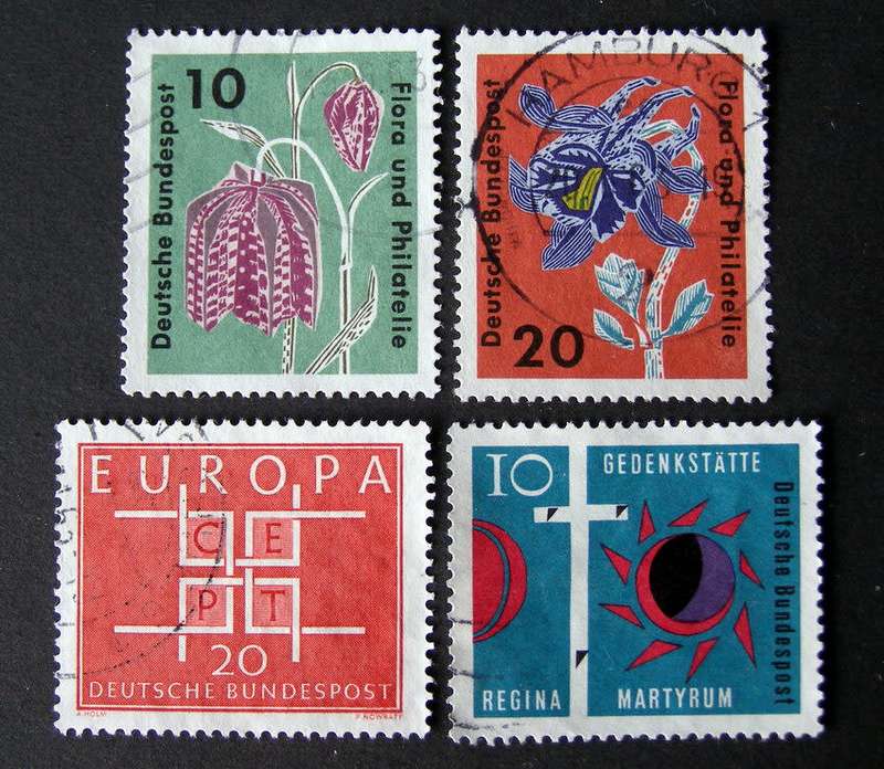 WEST GERMANY - Assorted Stamps 1963 //Flowers