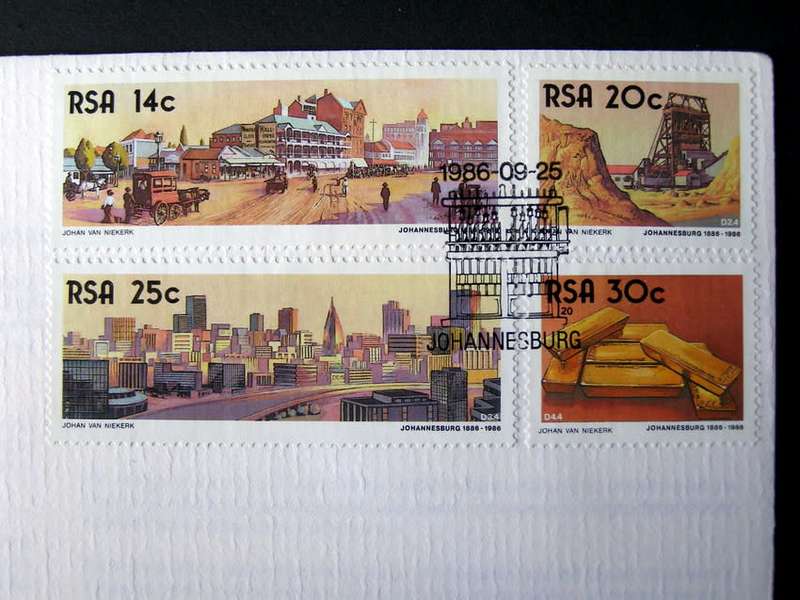 SOUTH AFRICA Cover - Centenary of Johannesburg 1986