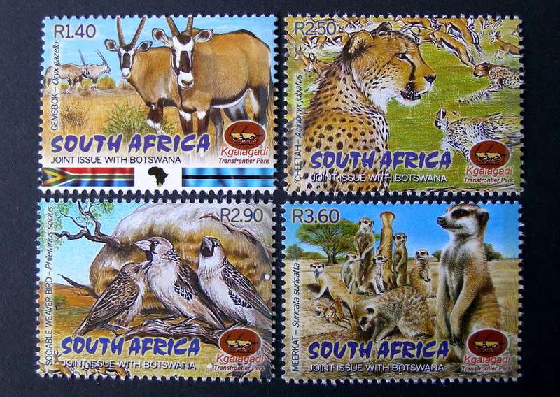 SOUTH AFRICA Mint Set - Kgalagadi Transfrontier Park, Joint Issue with Botswana 2001 //Animals/Birds