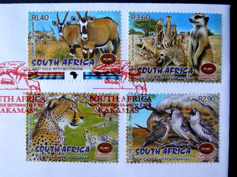 SOUTH AFRICA Cover - Kgalagadi Transfrontier Park 2001 //Birds//Animals