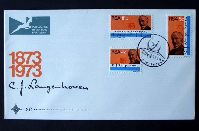 SOUTH AFRICA Cover - Birth Centenary of C.J. Langenhoven 1973