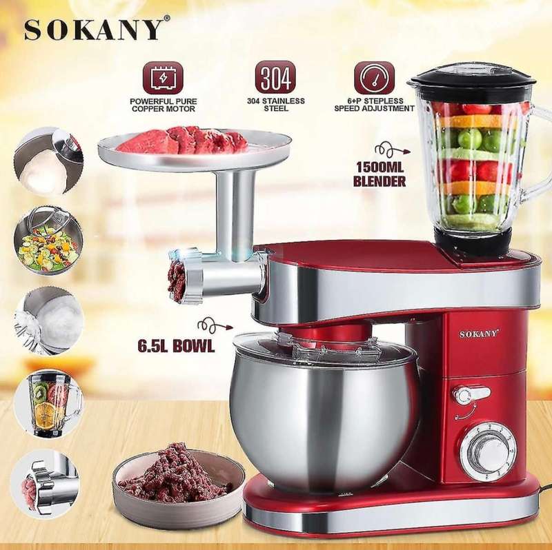 Sokany-3 in 1 Stand Mixer 6.5L