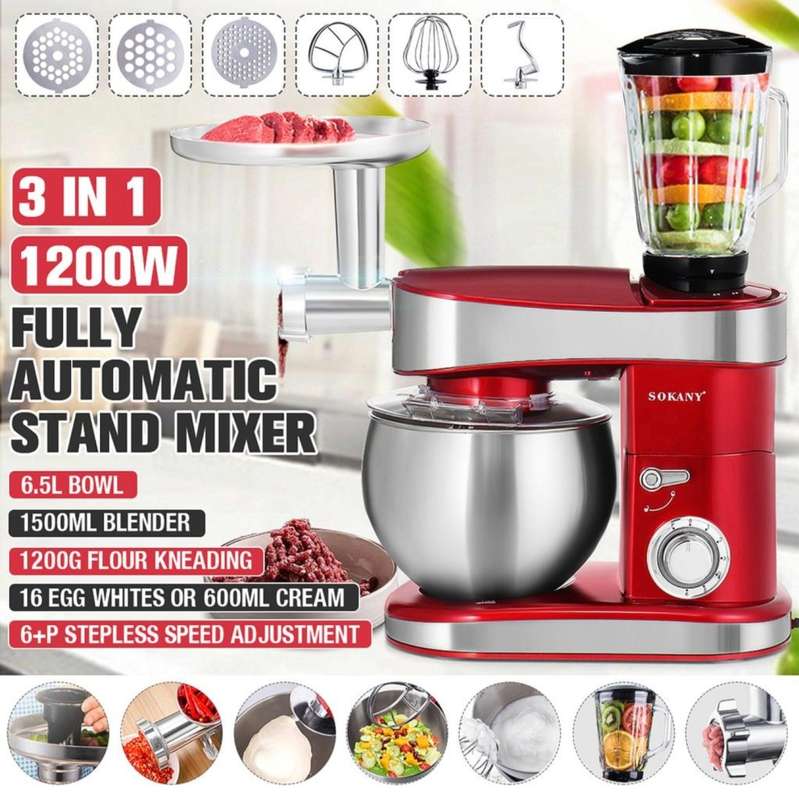 Sokany-3 in 1 Stand Mixer 6.5L