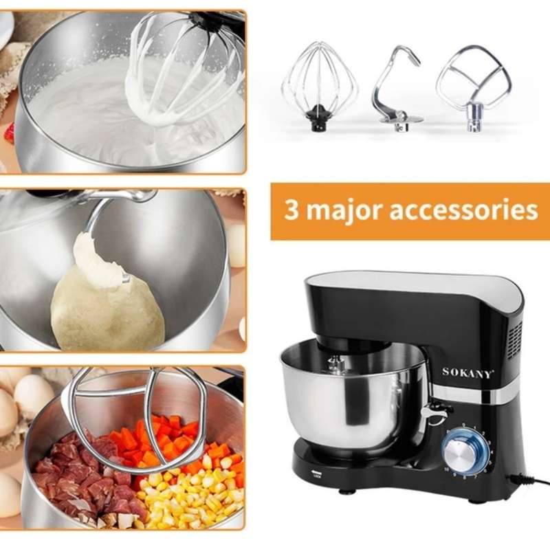 Sokany Powerful 1500W Stand Mixer with 10 Speed Adjustment & Overheat Protection