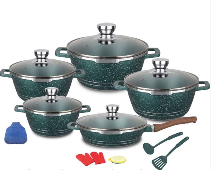 10 Pcs Die Cast Aluminum Granite Non Stick Cookware Set