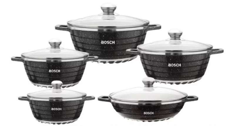 10 Pcs Die Cast Aluminum Granite Non Stick Cookware Set