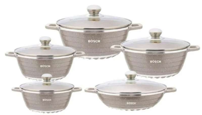 10 Pcs Die Cast Aluminum Granite Non Stick Cookware Set