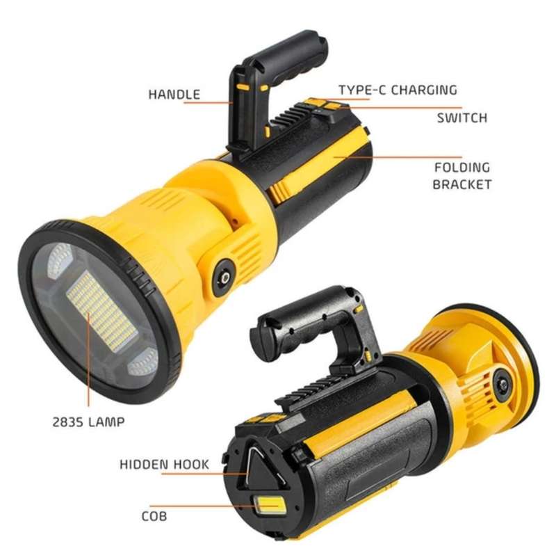 Multi-Function Flashlight Portable LED Searchlight COB Handhold Lamp