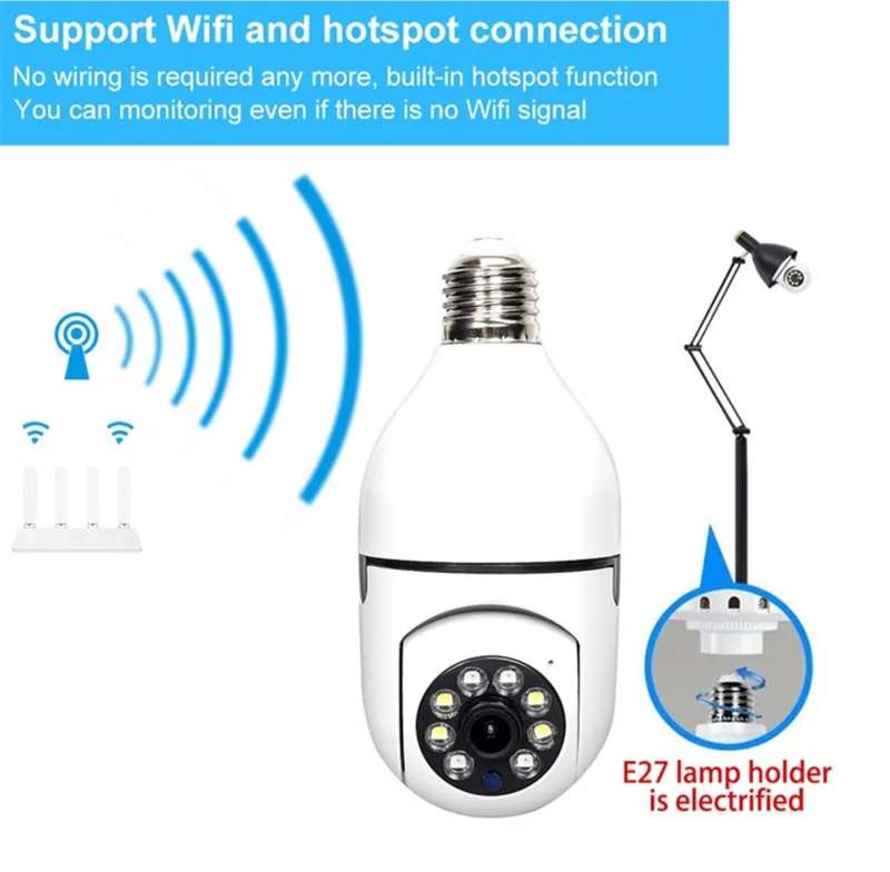ANDOWL 4K HD Wifi IP Bulb Type Smart Camera  High-Definition