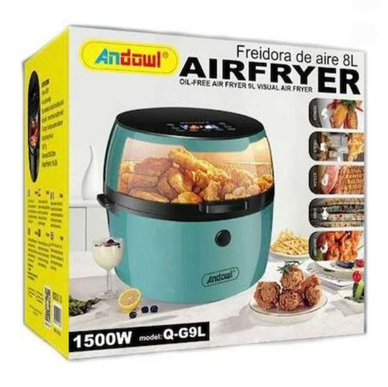 Andowl Air Fryer with Removable Basket 9lt Turquoise