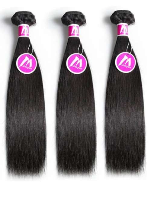 Brazillian 12" Virgin Straight Hair 1B (3 Bundles)