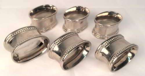 Silver Serviette Rings - set of 6