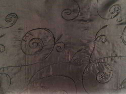 Black Embroidered Taffeta Runner - 245cm x 45cm