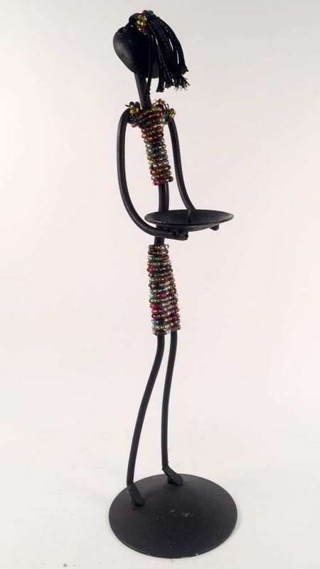 Metal Candle Holder - lady holding candle in front